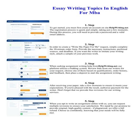 Essay Writing Topics In English For Mba