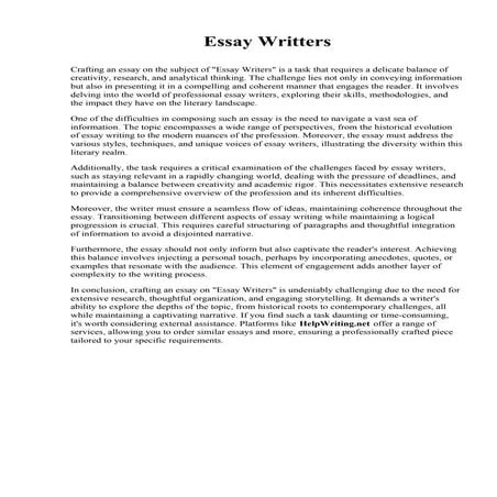 Professional Essay Writing. Whitman College | PDF