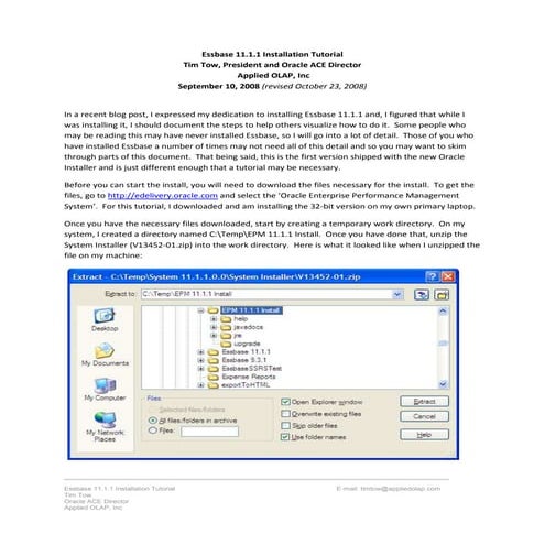 Essbase 11.1.1 installation tutorial | PDF
