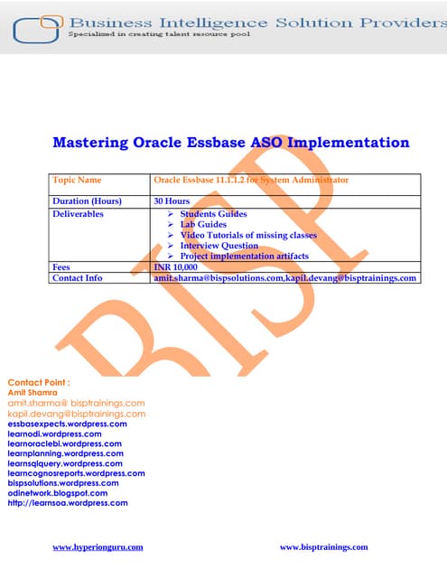 Essbase aso implementation