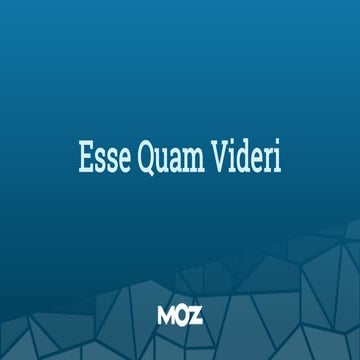 Esse Quam Videri