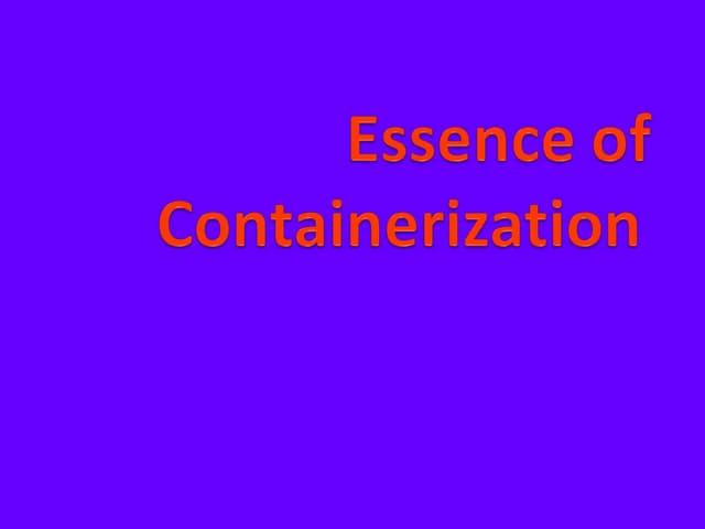 Container And Containerization Pdf