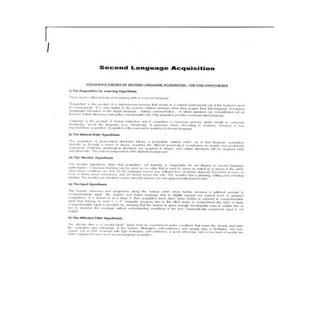 Essential Concepts in SLA