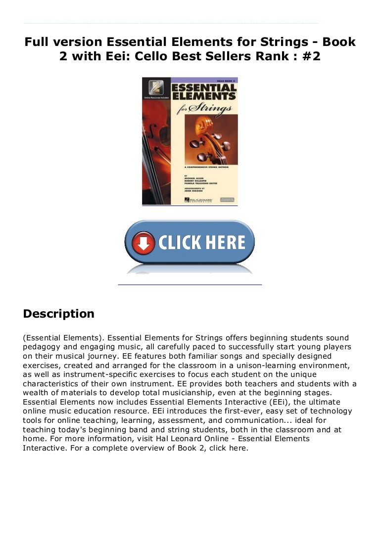 Essential Elements for Strings - Book 2 with Eei: Cello Complete