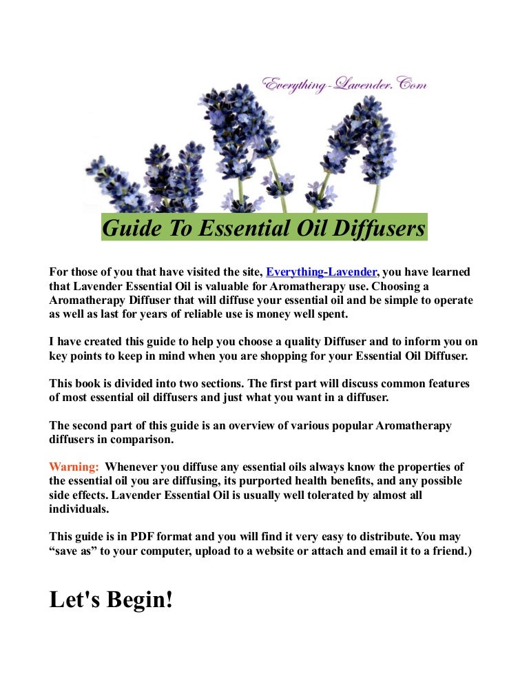 Guide to Essential Oil Diffusers