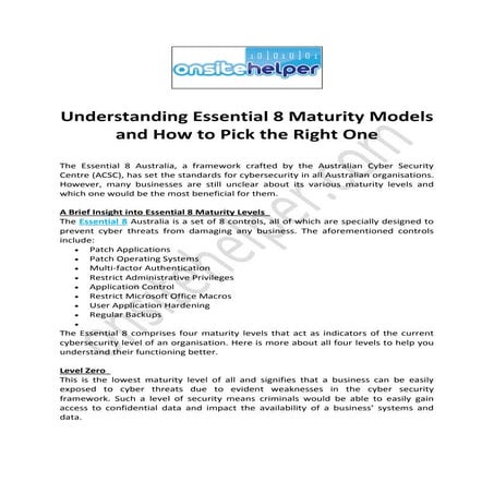 Understanding Essential 8 Maturity Models and How to Pick the Right One