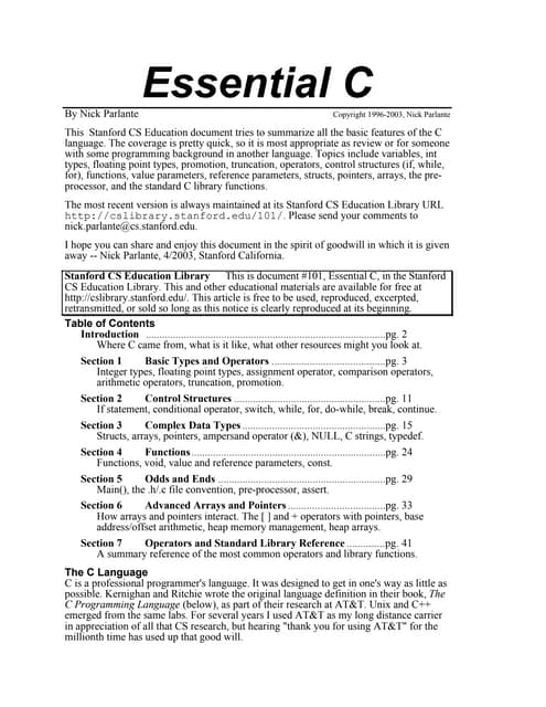 Essential c notes singh projects