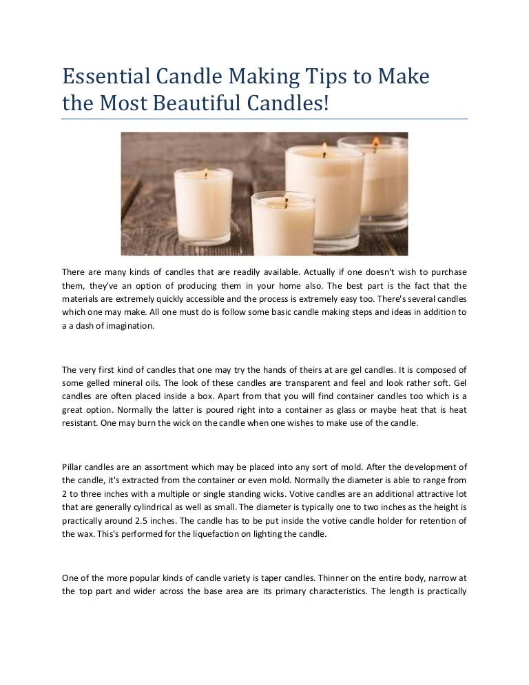Candle Making Book For Beginners