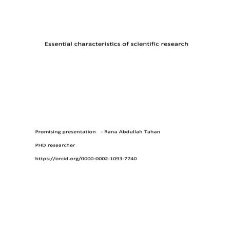Essential characteristics of scientific research