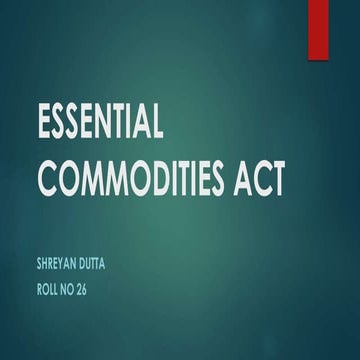 Essential commodities act