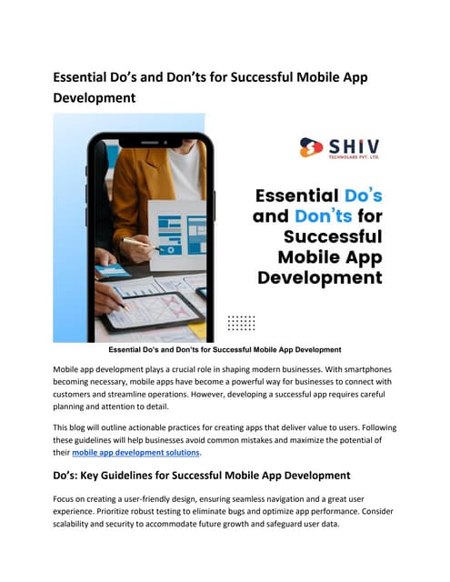 Key Guidelines for a Successful Mobile App Development Journey