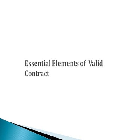 Essential elements of a valid contract l