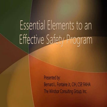 Essential Elements to an Effective Safety Program