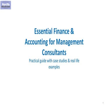 Essential Finance & Accounting for Management Consultants and Business Analysts