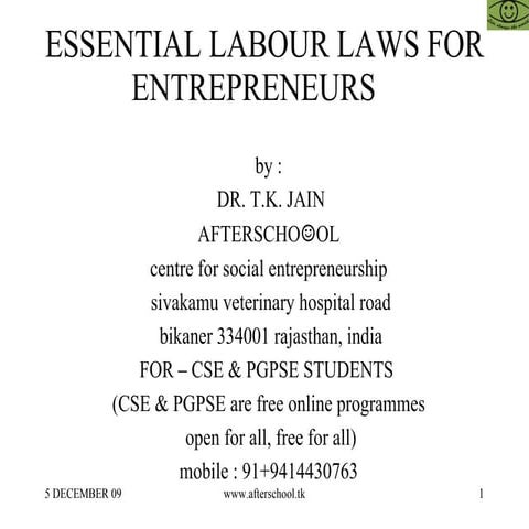 Essential labour laws for entrepreneurs 