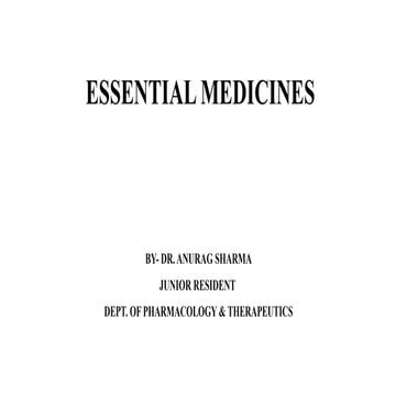Power point Presentation on ESSENTIAL MEDICINES