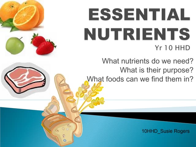 The Six Essential Nutrients: Lesson Plan And Worksheet