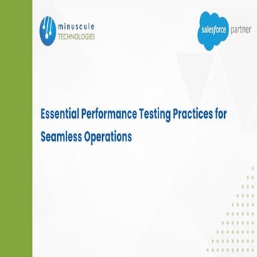 Essential Performance Testing Practices for Seamless Operations | PDF