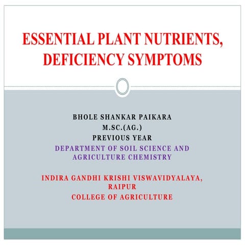 Essential plant nutrients,ppt