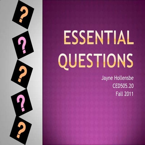 How to develop Essential Questions in Units | PPTX