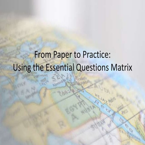 Using the essential questions matrix