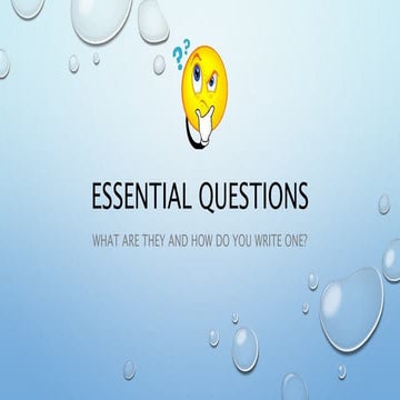 Essential Questions | PPTX | Educational Assessment | Education