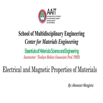 Electrical and Magnetic Properties of Materials