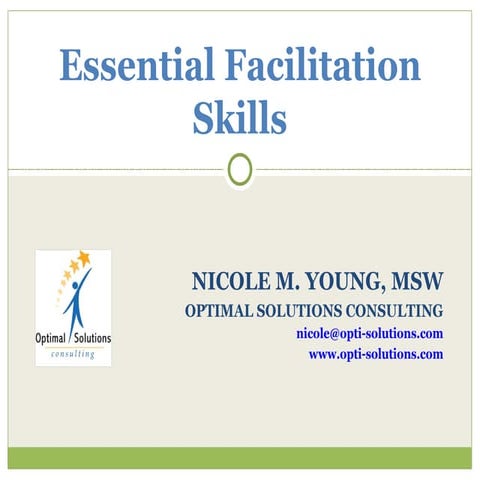 Essential Facilitation Skills