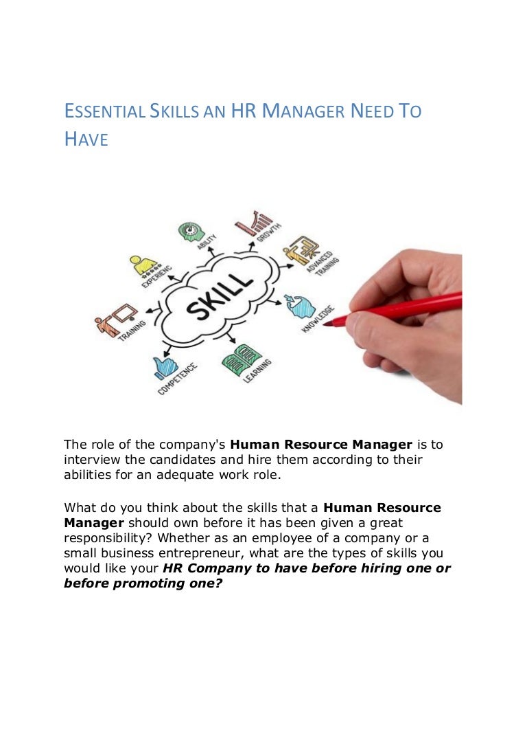 Essential Skills An Hr Manager Need To Have Essential Skills An Hr Manager Need To Have