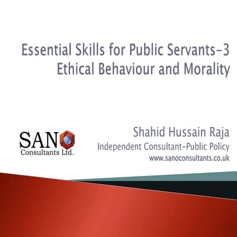 Ethical Behaviour and Morality 