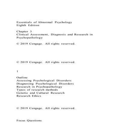 Essentials of Abnormal PsychologyEighth EditionChapter 3