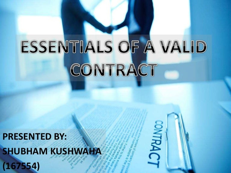 Essentials of a valid contract