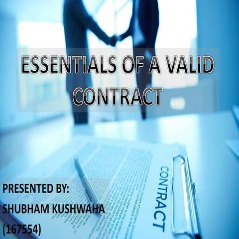 Essentials of a valid contract