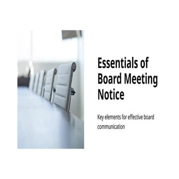 Essentials of Board Meeting Notice (Generic)