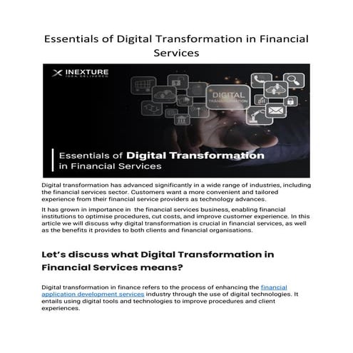 Essentials of Digital Transformation in Financial Services