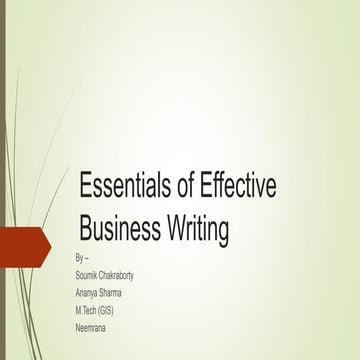 Essentials of effective business writing