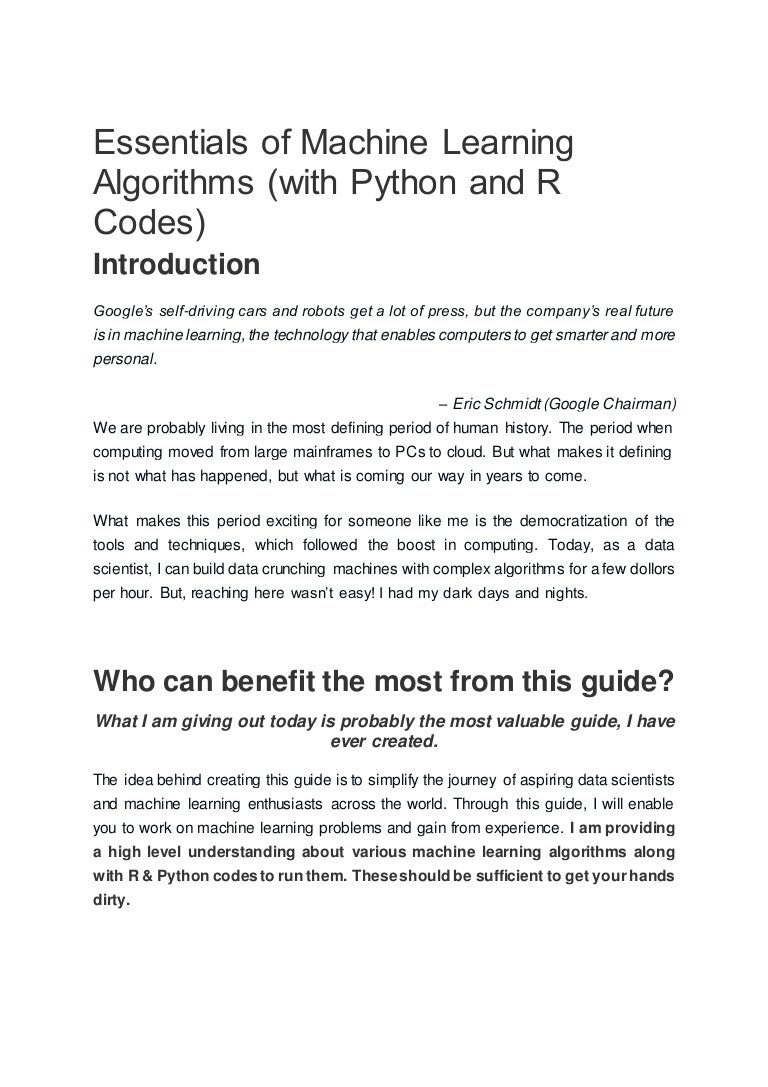 machine learning algorithms python