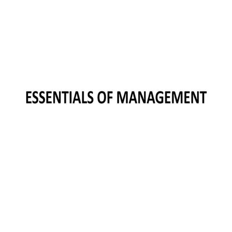 Essentials of management