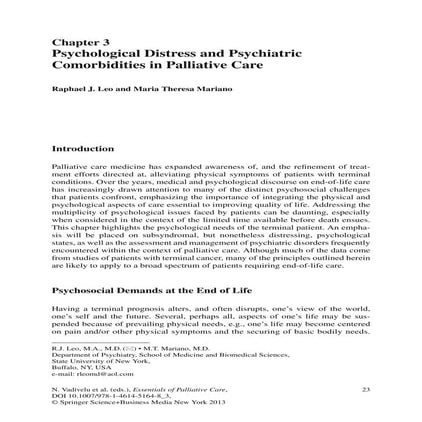 Essentials of palliative care