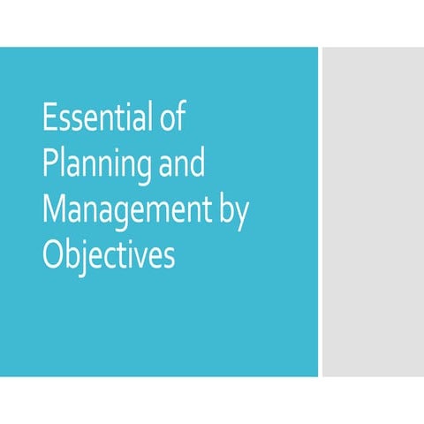 Essentials of planning | PPT