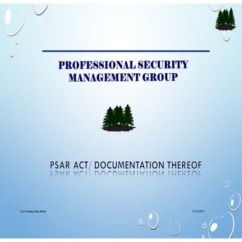 Essentials of PSAR Act, Documentation | PPT