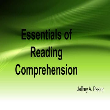 Essentials of Reading comprehension