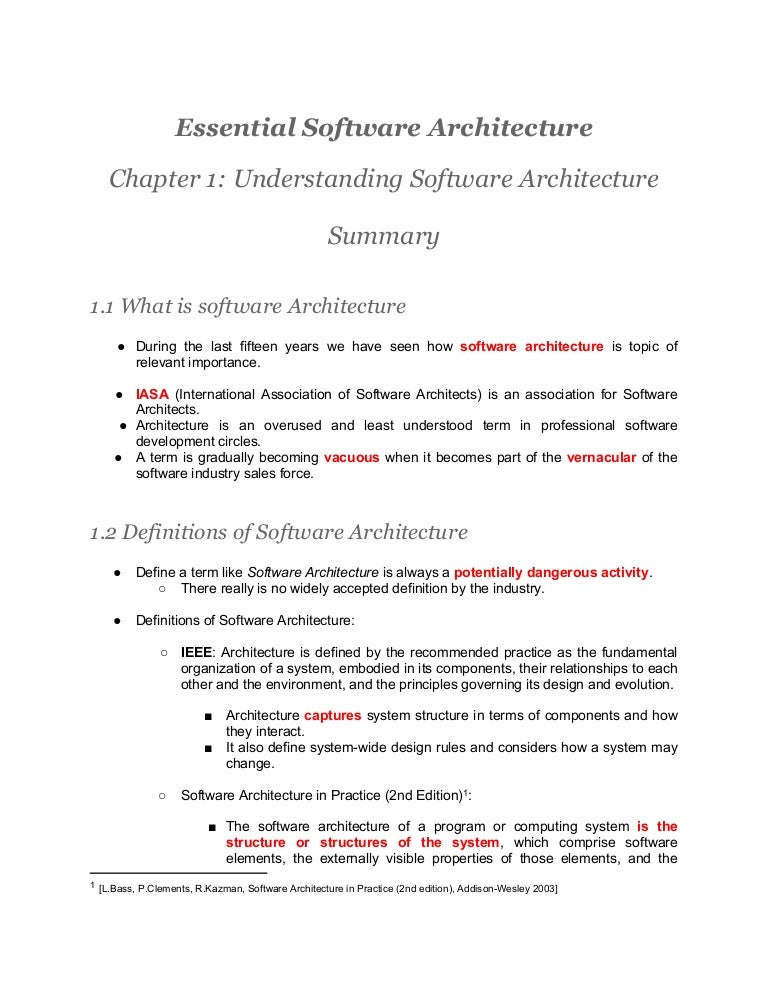 Essential Software Architecture Chapter 1 Understanding Software Ar