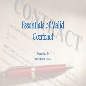 Essentials of valid contract
