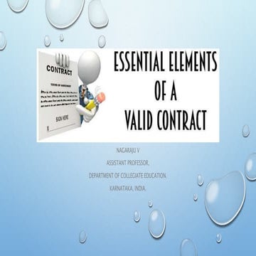 Essentials of valid contract