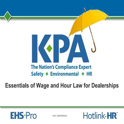 Essentials of Wage and Hour Law for Dealerships