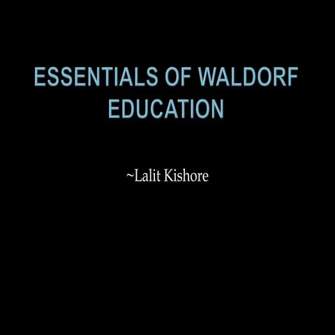 Essentials of Waldorf Education