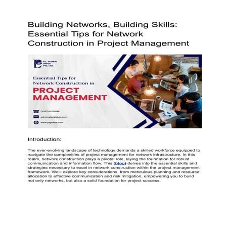Building Networks, Building Skills: Essential Tips for Network Construction i...