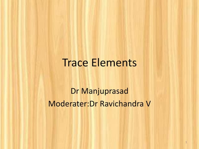 Essential trace elements