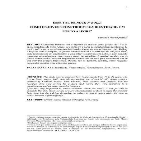 It's Rock'n'roll: how the youth contruct your indentity in Porto Alegre